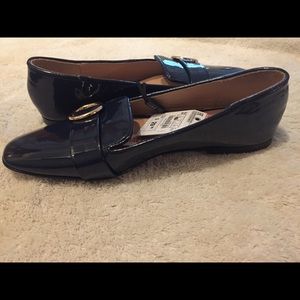 Navy Zara flats/loafers